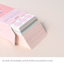 Load image into Gallery viewer, Monolike Day-by-day Card, Winter story Ver.2 - Mix 36 Mini Postcards, 36 envelopes, 36 stickers Package