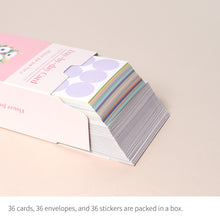 Load image into Gallery viewer, Monolike Day-by-day Card, Flower for you ver.2 - Mix 36 Mini Postcards, 36 envelopes, 36 stickers Package