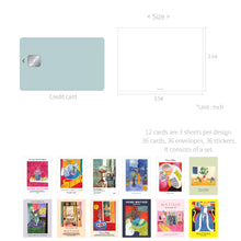Load image into Gallery viewer, Monolike Day-by-day Card, Henri Matisse Painting ver.2 - Mix 36 Mini Postcards, 36 envelopes, 36 stickers Package