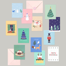 Load image into Gallery viewer, Monolike Day-by-day Card, Winter story Ver.2 - Mix 36 Mini Postcards, 36 envelopes, 36 stickers Package