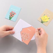 Load image into Gallery viewer, Monolike Day-by-day Card, Flower for you ver.2 - Mix 36 Mini Postcards, 36 envelopes, 36 stickers Package