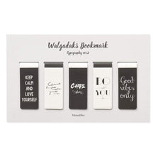 Load image into Gallery viewer, Monolike Magnetic Bookmarks Typography ver.2, Set of 5