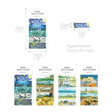 Load image into Gallery viewer, Monolike Wow Bar Sticker Vincent van Gogh set - Mini size cute stickers, square stickers