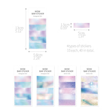 Load image into Gallery viewer, Monolike Wow Bar Sticker Hologram & Glitter set - Mini size cute stickers, square stickers
