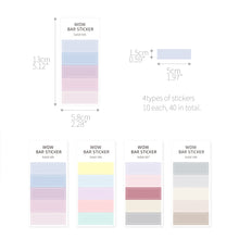 Load image into Gallery viewer, Monolike Wow Bar Sticker Solid B set - Mini size cute stickers, square stickers