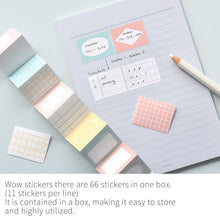 Load image into Gallery viewer, Monolike Wow Sticker Sketch label + Retro label set - Mini size cute stickers, square stickers