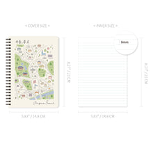 Load image into Gallery viewer, Monolike Streets of Seoul A5 Line Spiral Notebook, Jongno - Hardcover 5.83 x 8.27inch 128 Page
