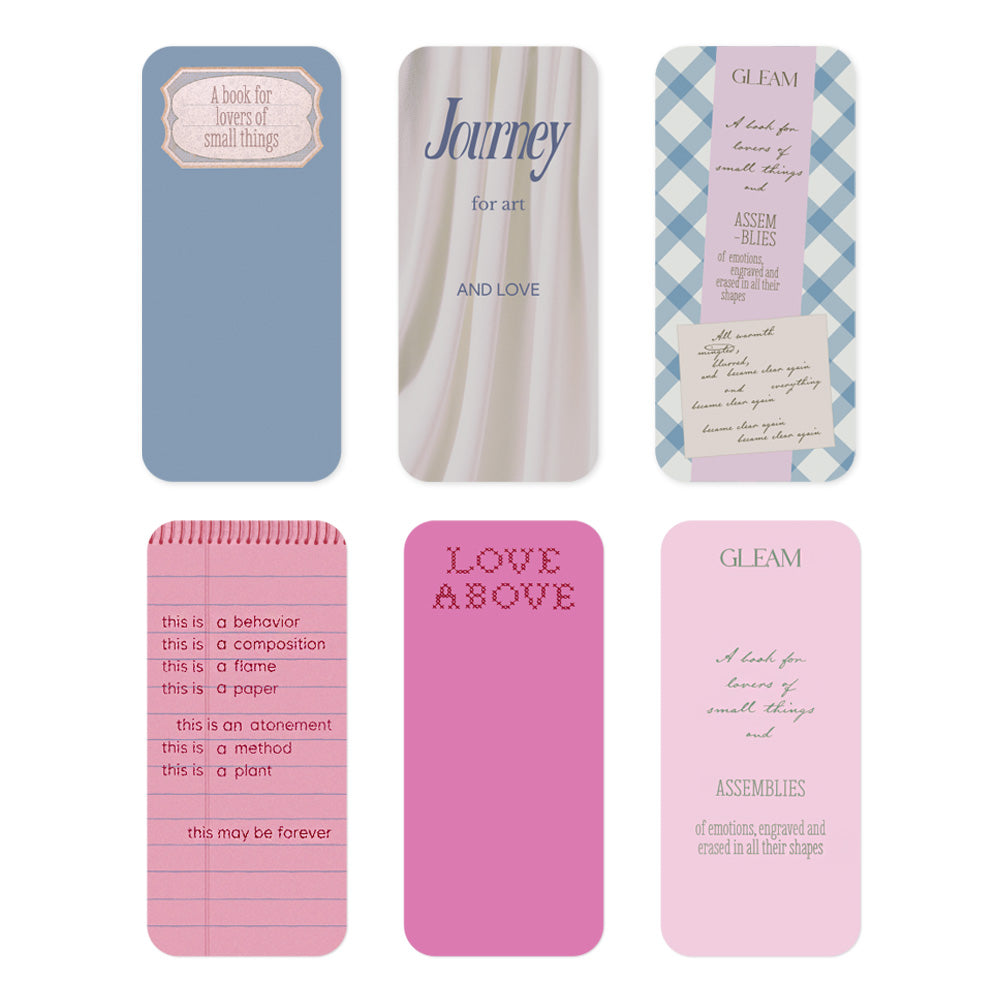 Monolike Nostalgia Pink+Blue Hard Bookmark 6P SET - Acryilc bookmarks, Bookclips, Design bookmarks