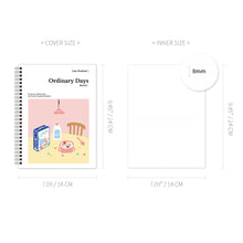 Load image into Gallery viewer, Monolike Spiral School Notebook, Ordinary days A 4P SET - 7.09 x 9.45inch, 98 Page, Academic Line Notebook

