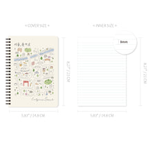 Load image into Gallery viewer, Monolike Streets of Seoul A5 Line Spiral Notebook, Euljiro - Hardcover 5.83 x 8.27inch 128 Page
