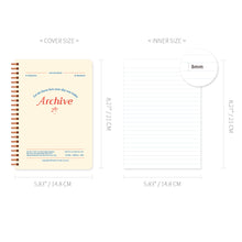 Load image into Gallery viewer, Monolike Archive A5 Line Spiral Notebook, Ivory - Hardcover 5.83 x 8.27inch 128 Page
