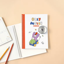 Load image into Gallery viewer, Monolike Spiral School Notebook, Olly Molly A 4P SET - 7.09 x 9.45inch, 98 Page, Academic Line Notebook
