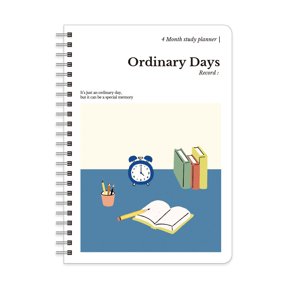 Monolike Ordinary days 4 Month Study Planner, Desk - Academic Planner, Weekly & Monthly Planner, Study plan