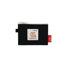 Load image into Gallery viewer, Monolike Happy and Lucky Card Case, Black - Small Nylon Pouch, Portable Keychain Coin Purse, Waterproof Card Sleeve, Compact Daily Organizer Case
