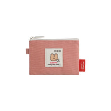 Load image into Gallery viewer, Monolike Happy and Lucky Card Case, Pink - Small Nylon Pouch, Portable Keychain Coin Purse, Waterproof Card Sleeve, Compact Daily Organizer Case
