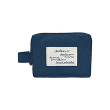 Load image into Gallery viewer, Monolike Archive 247 Handy Pouch, Navy - Small Nylon Pouch, Portable Cosmetic &amp; Toiletry Case, Tech Cable Organizer, Daily Storage Bag
