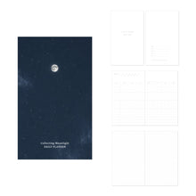 Load image into Gallery viewer, Monolike PVC Handy Planner Notebook Moonlight, Deep night - Undated 5 Month Planner, Handheld Lay Flat Diary with Clear PVC Pocket Cover for Office
