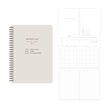 Load image into Gallery viewer, Monolike A5 Planning Notebook Archive 247, Light gray - Undated 4-Month Planner, Portable Lay-Flat Spiral-Bound Diary for Office Use
