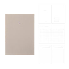 Load image into Gallery viewer, Monolike Nature Log 6 Month Undated Planner, Moon - B6 Lay Flat Diary with Clear PVC Pocket &amp; Hologram Foil Cover for Office
