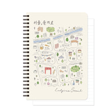 Load image into Gallery viewer, Monolike Streets of Seoul A5 Line Spiral Notebook, Euljiro - Hardcover 5.83 x 8.27inch 128 Page
