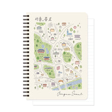 Load image into Gallery viewer, Monolike Streets of Seoul A5 Line Spiral Notebook, Jongno - Hardcover 5.83 x 8.27inch 128 Page
