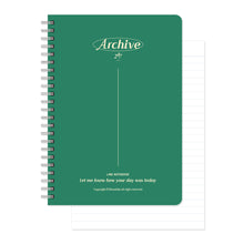 Load image into Gallery viewer, Monolike Archive A5 Line Spiral Notebook, Green - Hardcover 5.83 x 8.27inch 128 Page
