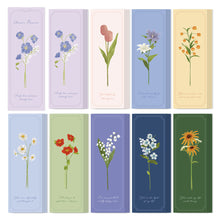 Load image into Gallery viewer, Monolike Olivia&#39;s Flowers Paper Bookmarks - 36-Pack, 9 Unique Designs, DIY Bookmark, Gift for Book Lovers
