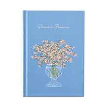 Load image into Gallery viewer, Monolike Olivia&#39;s Flowers Hardcover Lined Notebook, Blue - Hardcover, Academic, Journal, Diary, 112pages
