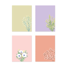 Load image into Gallery viewer, Monolike Memopad Flower For You C SET - 4 Packs, 4 Different Designs, 100 Sheets Per Pad, Total 400 Sheets, Note pads, Writing pads
