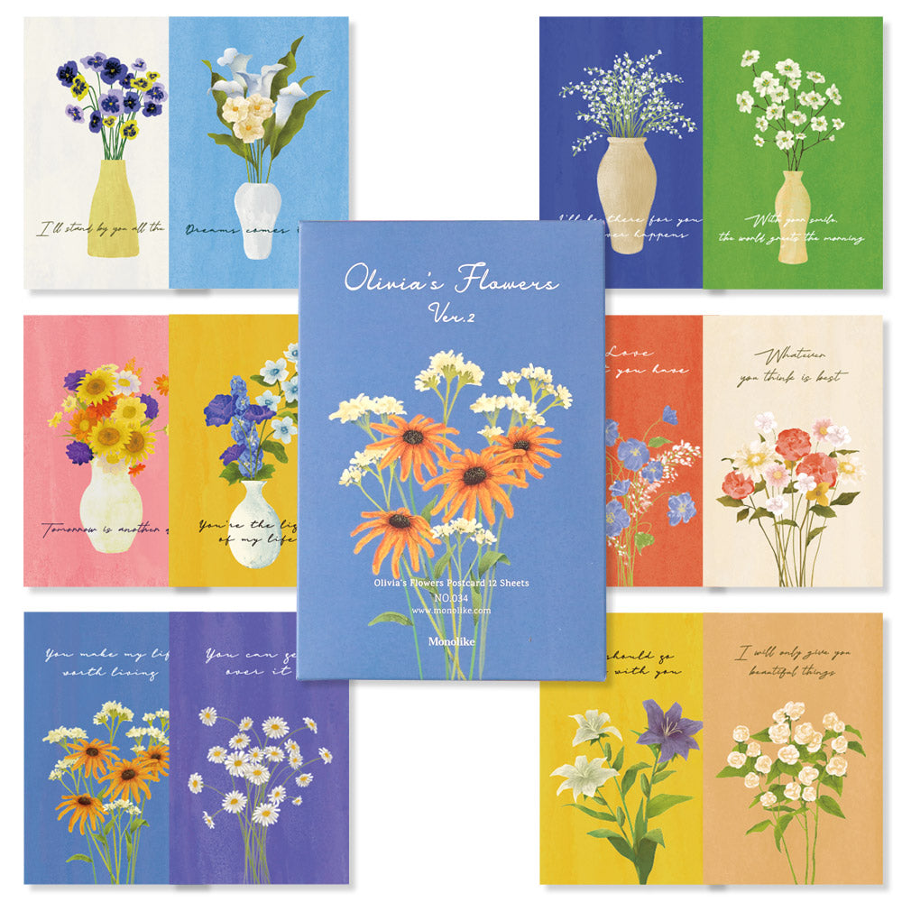 Monolike Olivia's Flower Ver.2 Single card - mix 12 pack