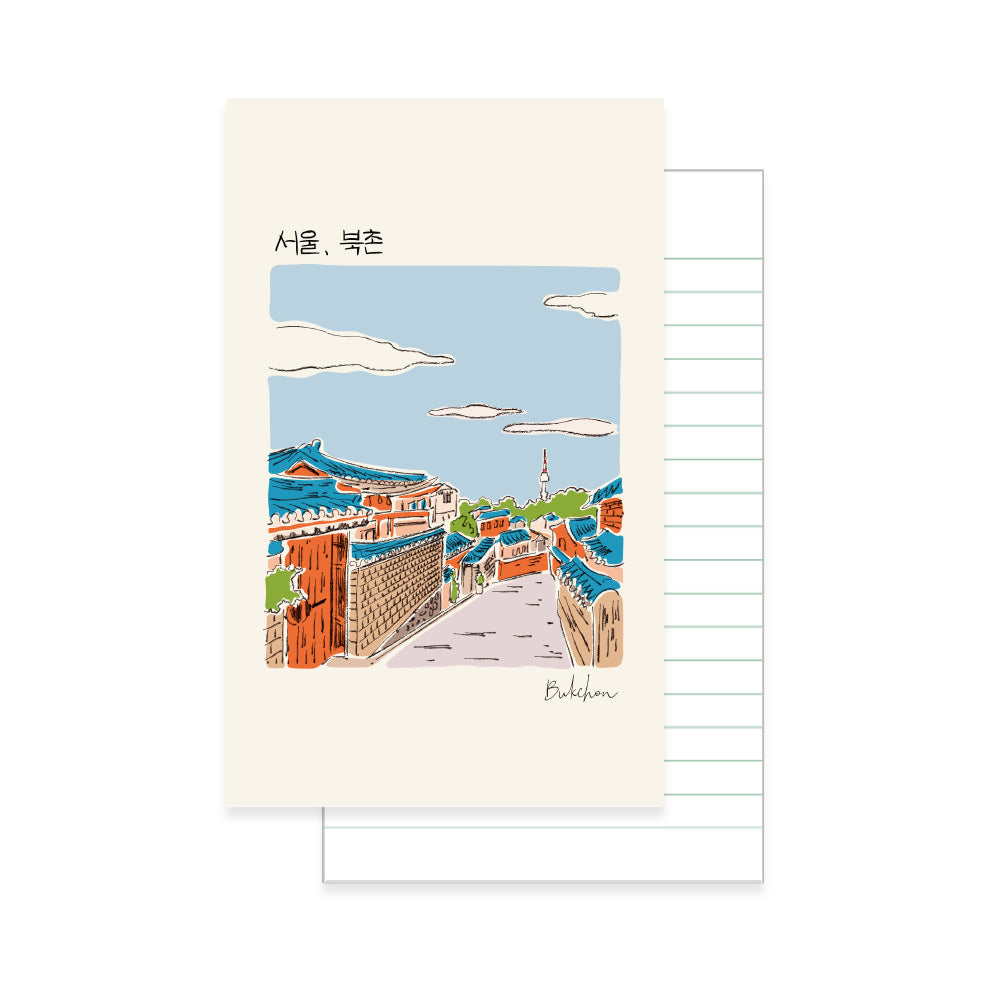 Monolike Seoul Paperback Line Notebook - 03. Bukchon_Design note, Mini note, Simple note, Notebook, 192 Pages, 4.13x6.69