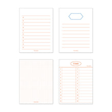 Load image into Gallery viewer, Monolike Memopad Basic Line C SET - 4 Packs, 4 Different Designs, 100 Sheets Per Pad, Total 400 Sheets, Note pads, Writing pads
