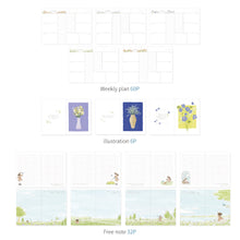 Load image into Gallery viewer, Monolike B6 Olivia&#39;s Flowers Diary 6 Month Planner, Yellow - Academic Planner, Weekly &amp; Monthly Planner, Scheduler, Undated Planner, 128x182mm

