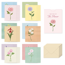 Load image into Gallery viewer, Monolike Day by Day Card, 119 The Flower - Mix 48 Mini Single cards, 24 envelopes Package
