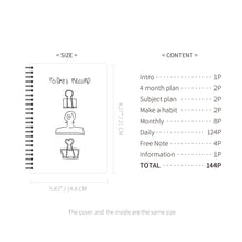 Load image into Gallery viewer, Monolike Little Doodle 4 Month Study Planner, Clips - Academic Planner, Weekly &amp; Monthly Planner, Study plan
