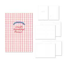 Load image into Gallery viewer, Monolike BASIC Unmatched Friends 6-Month Undated Planner, Pink Check - Undated Academic Weekly &amp; Monthly Planner
