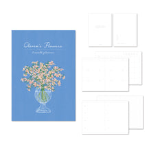 Load image into Gallery viewer, Monolike BASIC Olivia's Flowers 6-Month Undated Planner, Blue - Undated Academic Weekly &amp; Monthly Planner
