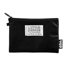 Load image into Gallery viewer, Monolike Little Doodle Flat Pouch, Black - Makeup Bag, Cosmetic Bag, Travel Bag, Toiletry Bag, Organizer, Storage Bag
