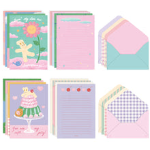 Load image into Gallery viewer, Monolike Unmatched Friends Lovely Day Letter Paper and Envelopes Set - 8Type, 32 Letter Paper + 16 Envelopes
