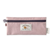 Load image into Gallery viewer, Monolike Happy and Lucky Flat Pencil Case, Indie pink - Slim Water-Resistant Nylon Pen Pouch, Aesthetic Pastel Stationery Organizer for Office
