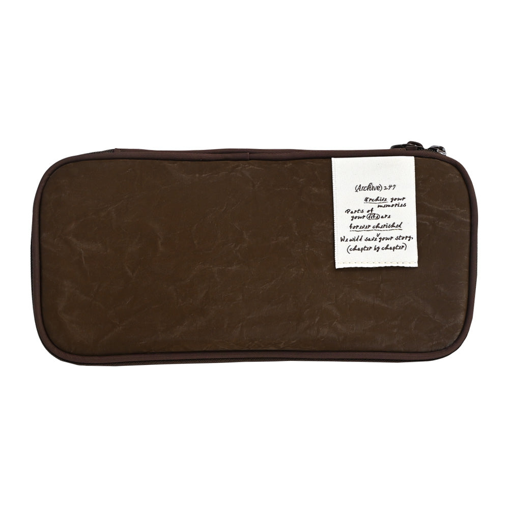 Monolike Archive 247 Standard E1 Pen Case, Brown - Pencil Pouch, Portable Pencil Bag, Pencil Case, Office Pouch case