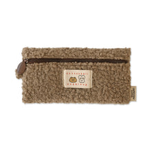 Load image into Gallery viewer, Monolike Unmatched Friends Bbogeuli Pencil Case, Brown - Slim Fuzzy Fleece Pen Pouch for Daily Use with Stain-Resistant Lining
