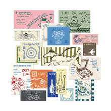 Load image into Gallery viewer, Monolike Old Town Sticker Pack (102pcs) - Aesthetic Scrapbooking Material, Writable Paper Sticker Set for Planners and Journals Decor
