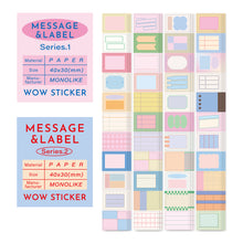 Load image into Gallery viewer, Monolike Wow Sticker Message &amp; Label Series.1 + Series.2 Set - Mini Size Cute Stickers, Square Stickers
