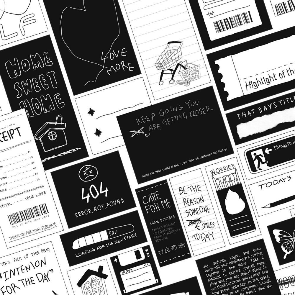 Monolike Little Doodle Sticker Pack (102Pcs) - Variety pack, journal, scrapbook, waterproof, fancy sticker