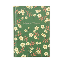 Load image into Gallery viewer, Monolike Olivia&#39;s Flowers Hardcover Lined Notebook, Green - Hardcover, Academic, Journal, Diary, 112pages
