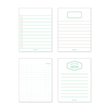 Load image into Gallery viewer, Monolike Memopad Basic Line B SET - 4 Packs, 4 Different Designs, 100 Sheets Per Pad, Total 400 Sheets, Note pads, Writing pads

