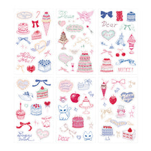 Load image into Gallery viewer, Monolike Dear Sweet Theme Sticker 6P Set - Aesthetic Removable Stickers for Journaling, Scrapbooking, Multicolor, Size: 4.33 x 5.51 inches
