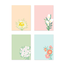 Load image into Gallery viewer, Monolike Memopad Flower For You B SET - 4 Packs, 4 Different Designs, 100 Sheets Per Pad, Total 400 Sheets, Note pads, Writing pads
