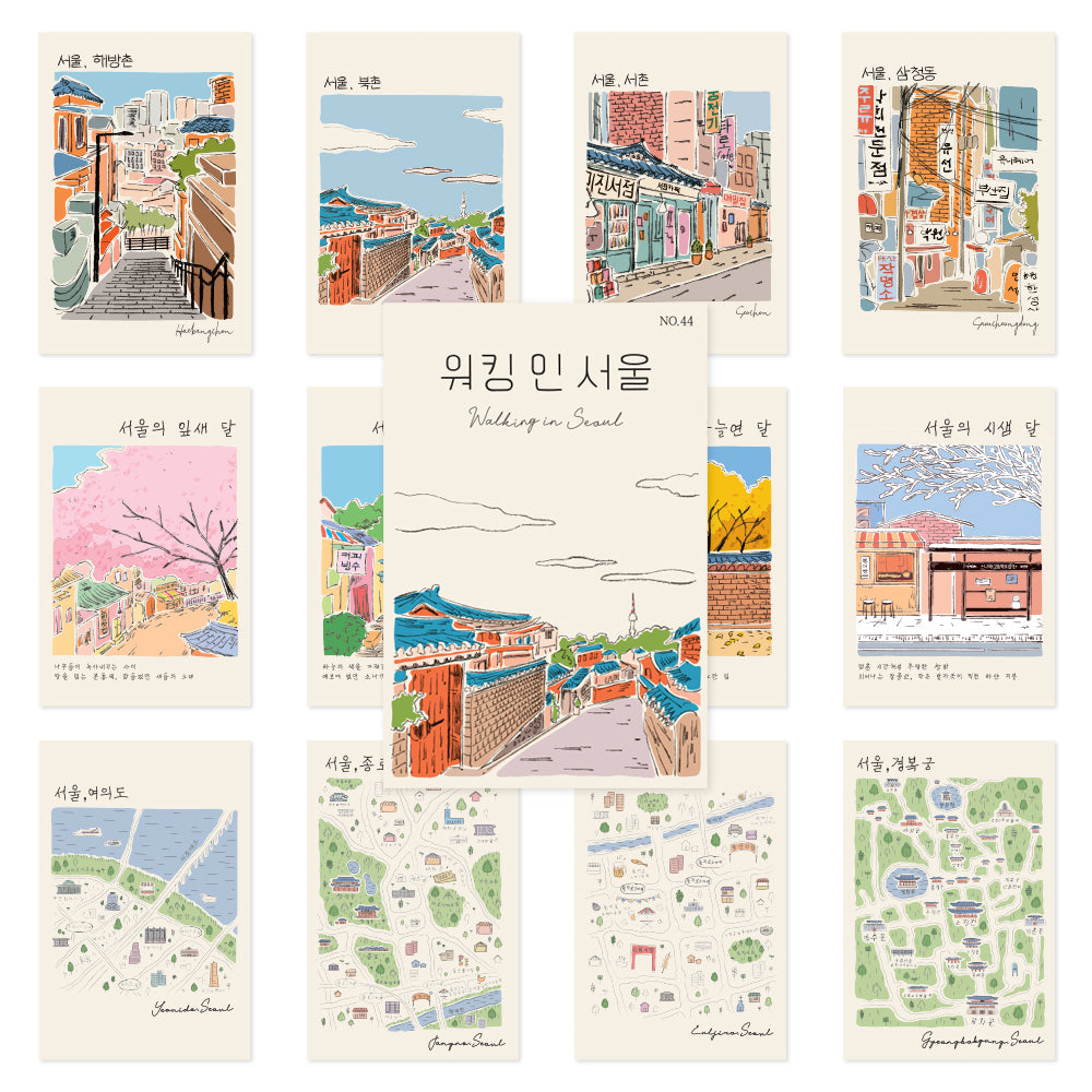 Monolike Walking in Seoul Single card - mix 12 pack